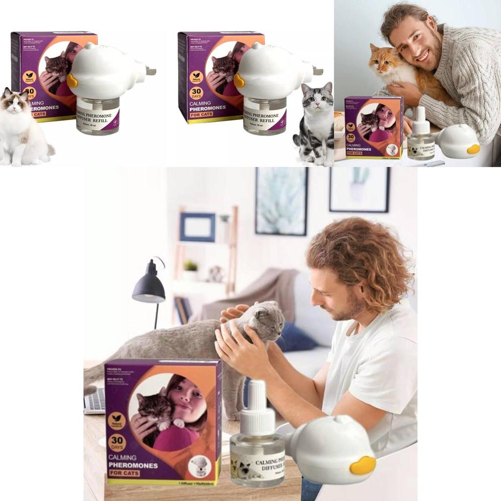 Премиальный успокаивающий спрей для кошек и диффузор с феромонами для снятия стресса и комфорта