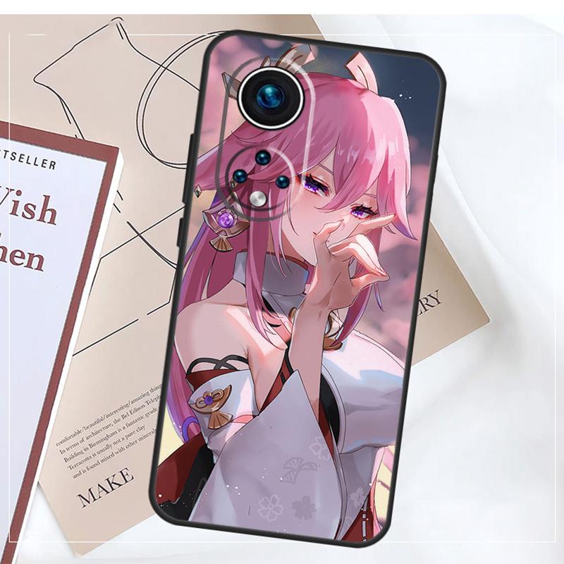 Чехол Genshin Impact Яэ Мико Для Honor Magic 8 7 5 6 Pro Win RT 50 70 90 200 400 Lite X8b X8c X9a X9b X9c X9d Обложка