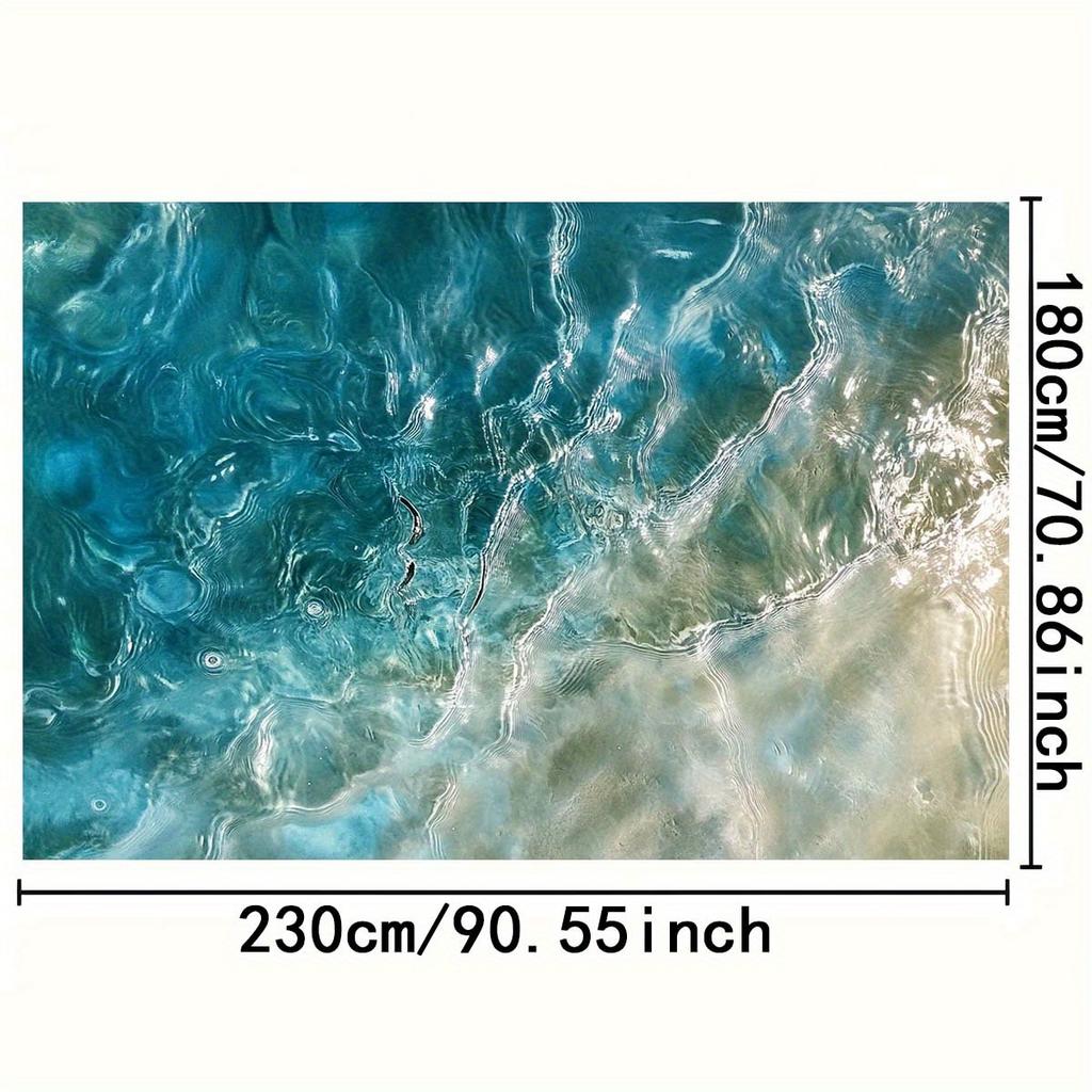 1 piece of ocean blue photo background fabric: turquoise to blue-green wavy effect, no energy required