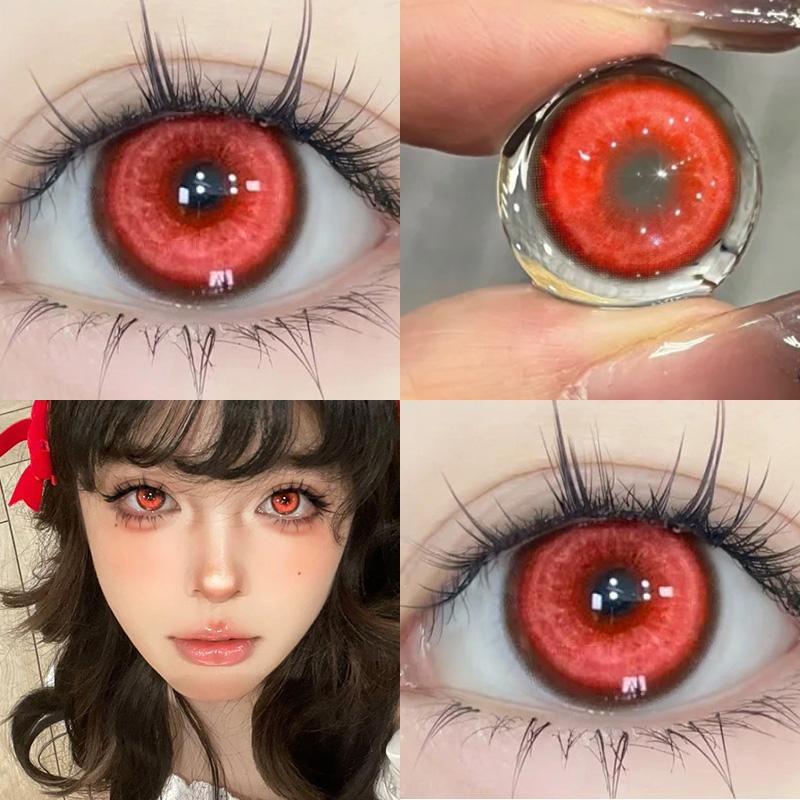 Контактные линзы Mill Creek Red с косметикой для глаз в виде кролика-вампира на Хэллоуин