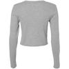 Bella + Canvas Womens/Ladies Micro-Rib Cropped Long-Sleeved T-Shirt