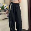 Women's Retro Tooling Loose Parachute Sweatpants Korean Style Casual Oversized Sweatpants High Waist Wide Leg Jogging Pants