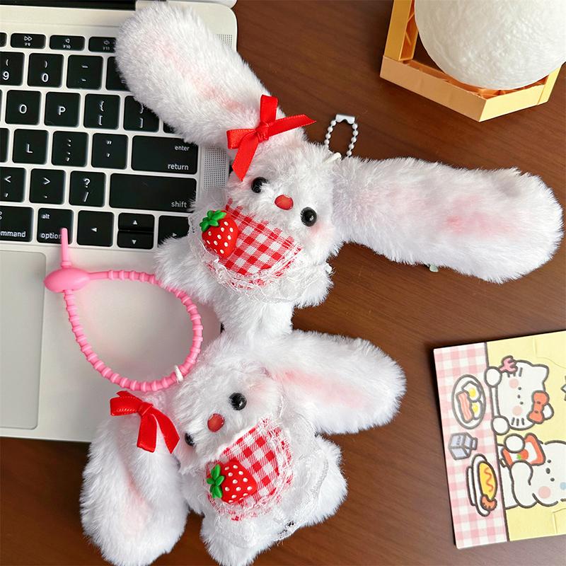 Милый мультяшный маленький кролик брелок кулон кавайный пищащий плюшевый кукольный брелок креативный рюкзак украшения аксессуары подарки
