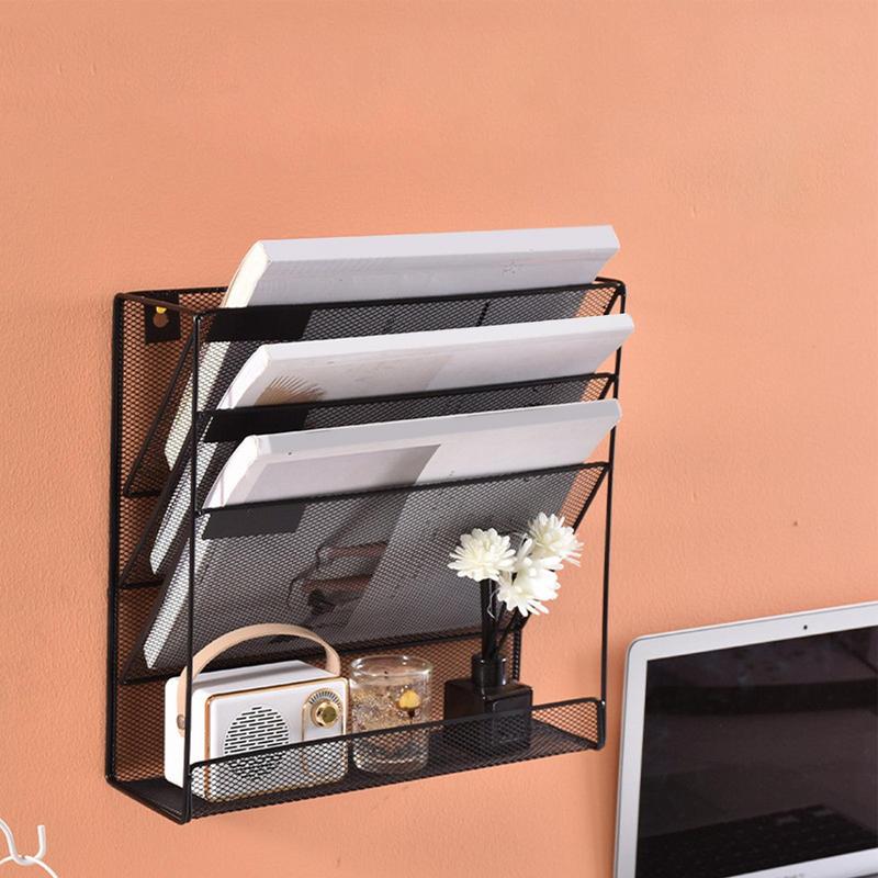 Настенный подвесной органайзер для файлов 4 кармана сетчатый офисный для почты бумаги организации подвесной держатель для файлов подставка для журналов корзина с кармашком для имени