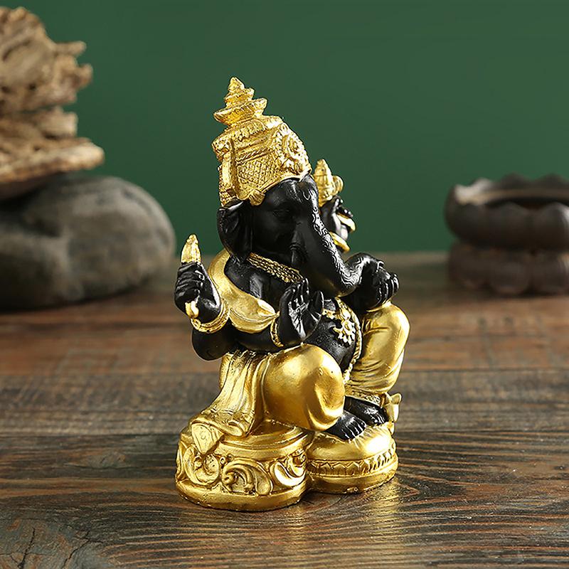 Elephant Statue Hindu Elephant God Statue Lord Ganesha Figurine Elephant God Sculpture Tabletop Decoration Ornament