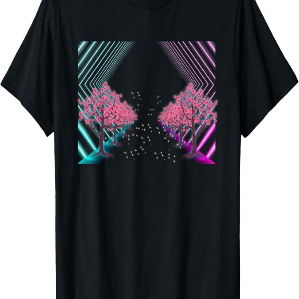 Sakura Synthwave 90s Vaporwave Cherry Blossom T-Shirt