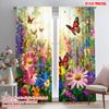 2pcs,2D Plane Printing Curtains Butterfly Bliss(2) Durable Polyester (without Rod) Holiday Perfect for Living Room & Office