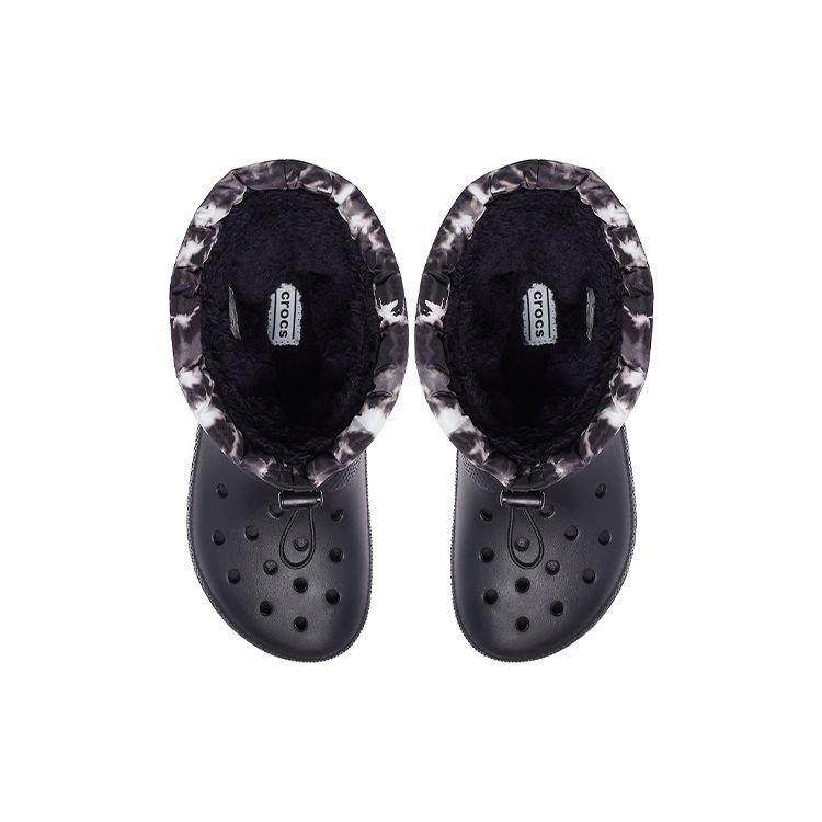 Crocs Classic Lined Neo Tie-Dye Print Winter Comfort Casual Snow Boots Unisex Boots Black 207328-001