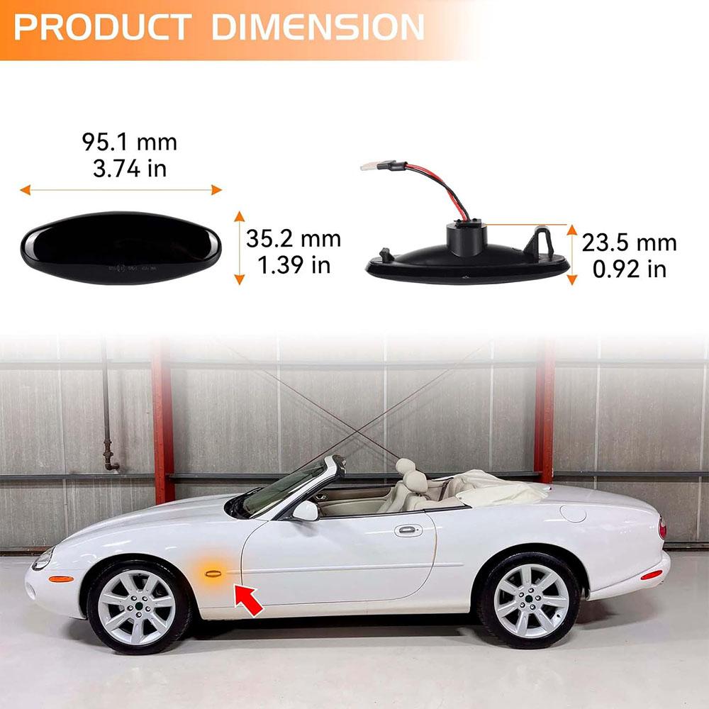 1 пара светодиодных динамических боковых габаритных огней для Jaguar XK8 S-Type XJ X350