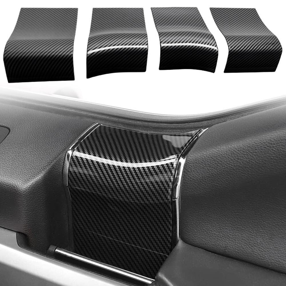 Декоративные наклейки на дверные ручки автомобиля для 2015-2020 F150 из углеродного волокна, внутренняя отделка дверной ручки, автомобильная панель Pa Z9q5