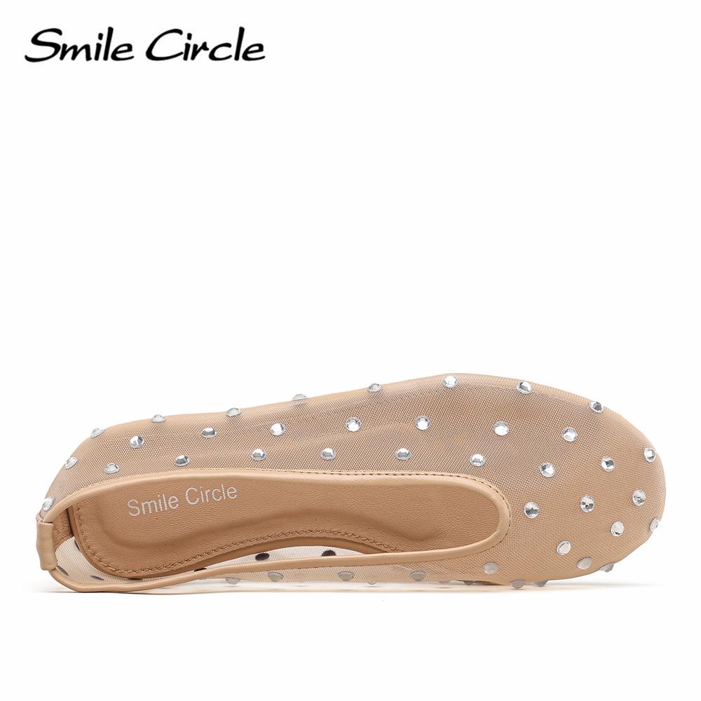 Marcy Wmbellished сетчатые балетки женские прозрачные туфли на плоской подошве с кристаллами круглый носок женские сандалии из натуральной кожи