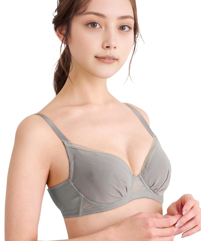 Wacoal Bra Slimming Compact Reduces Bust Reduces Back Plus Sizes BRB452 GY G75 [Slimming Bra] Simple, Effect, Makeup, Protrusion, Contour,