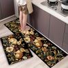 1 шт. Кухонные коврики против усталости, с принтом цветов и растений, водонепроницаемые, нескользящие, толстые, с амортизацией, сверхпрочный комфортный коврик для стояния на кухне