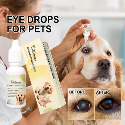 Капли для глаз Yegbong Pet Eye Drops облегчают дискомфорт глаз у собак и кошек. Очищают слезные пятна и грязь с глаз. Средства по уходу за домашними животными.