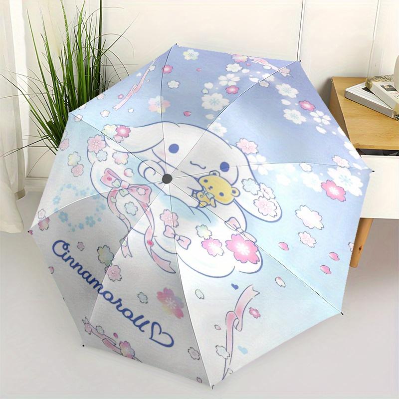 Clouds Cinnamoroll Cartoon Umbrella, Portable 3-Fold Compact Umbrella, Suitable for Camping, Hiking and Travel, Ideal Easter Birthday Gift for Family