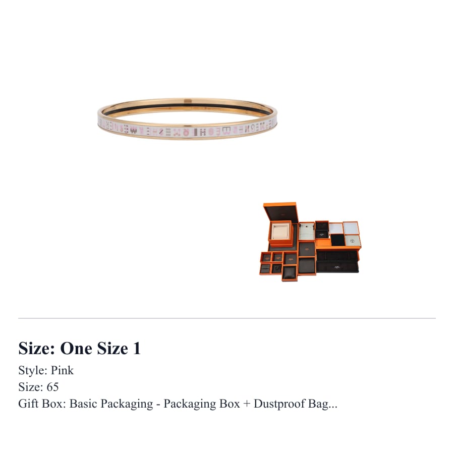 HERMES Bricole Original Design Enamel, Metal, Rose Gold Plated Bangles Women's Pink H245423FOA165