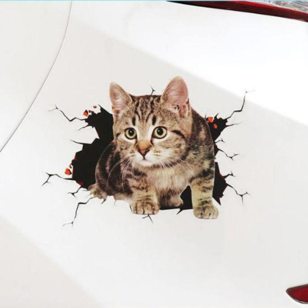 Универсальные автомобильные 3D наклейки с котами, 3D наклейки с котами из ПВХ, наклейки для автомобилей с имитацией кошек, автомобильные наклейки, автомобильный Стайлинг
