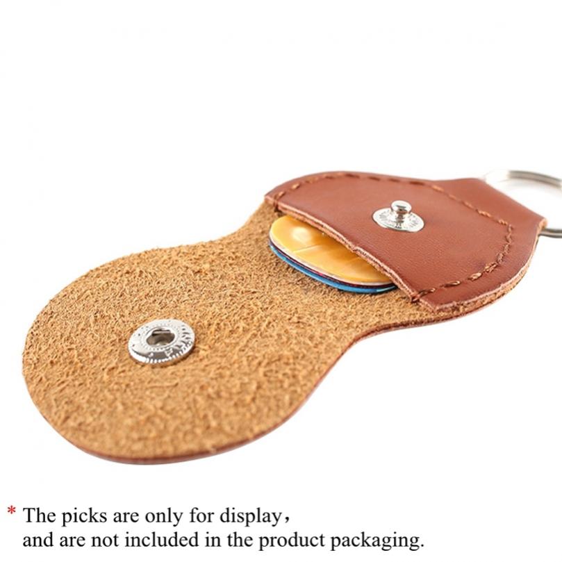 1 Piece PU Leather Guitar Picks Holder Case, Keychain Plectrum Bag 3 Colors Optional