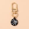 Fashion Enamel Sport Ball Key Chain Women Girls Basketball Key Ring Pendants for Handbag Decor DIY Key Chain Jewelry Gift