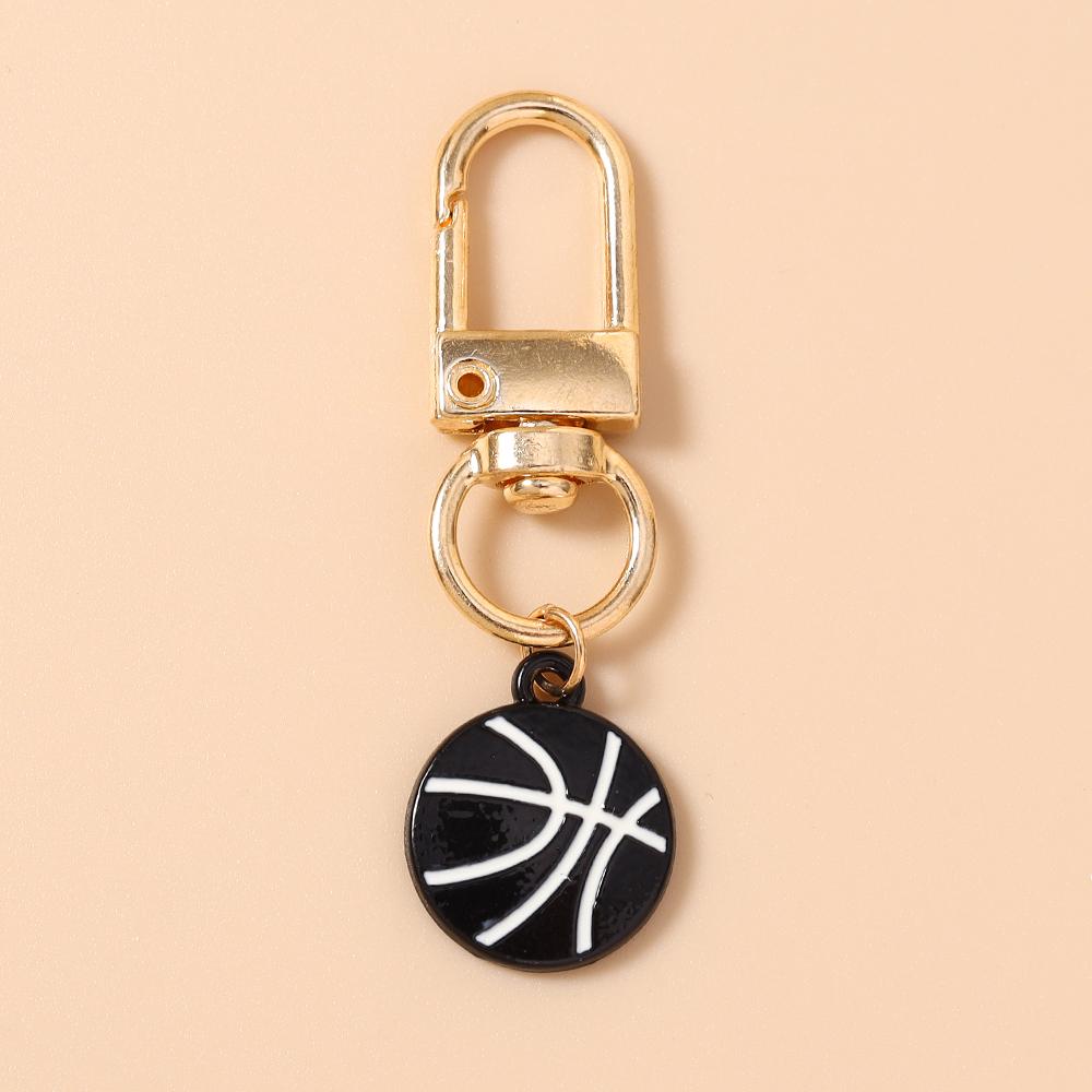 Fashion Enamel Sport Ball Key Chain Women Girls Basketball Key Ring Pendants for Handbag Decor DIY Key Chain Jewelry Gift