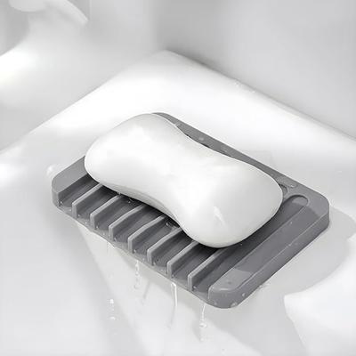 Самосливная мыльница Силиконовая мыльница Водопадный слив Держатель для мыла для ванной душа ванны кухонной раковины