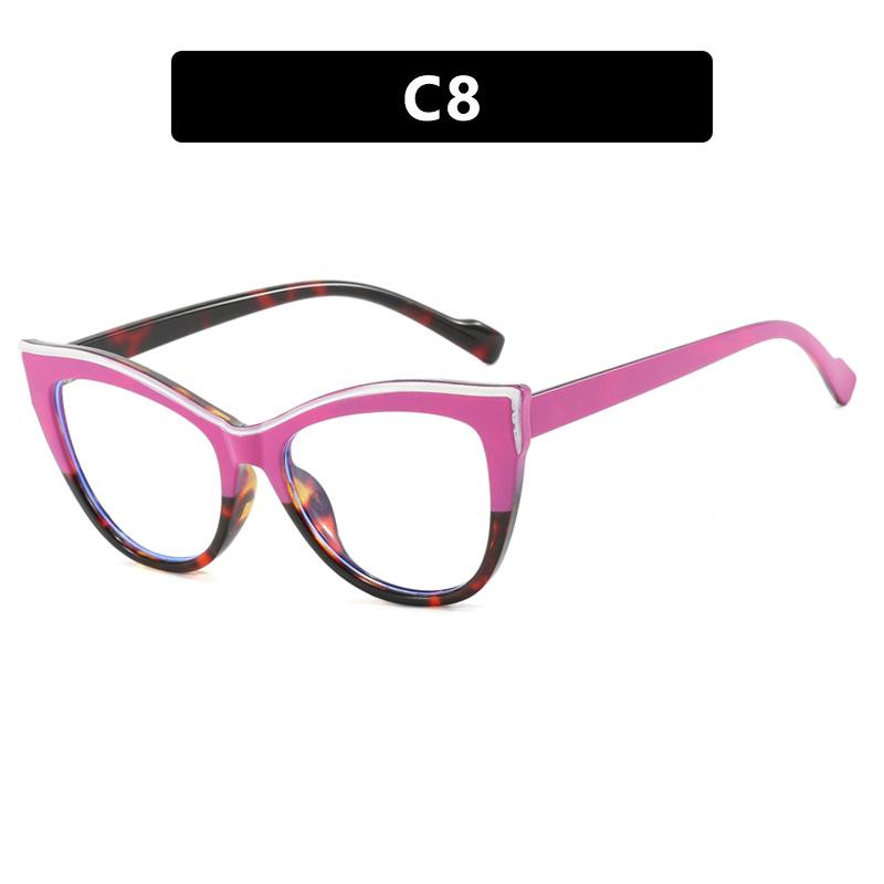 Женские очки Оправа «кошачий глаз» Очки с защитой от синего света Модные плоские очки Оптические очки TR90 Могут быть оснащены оправой для очков для близорукости