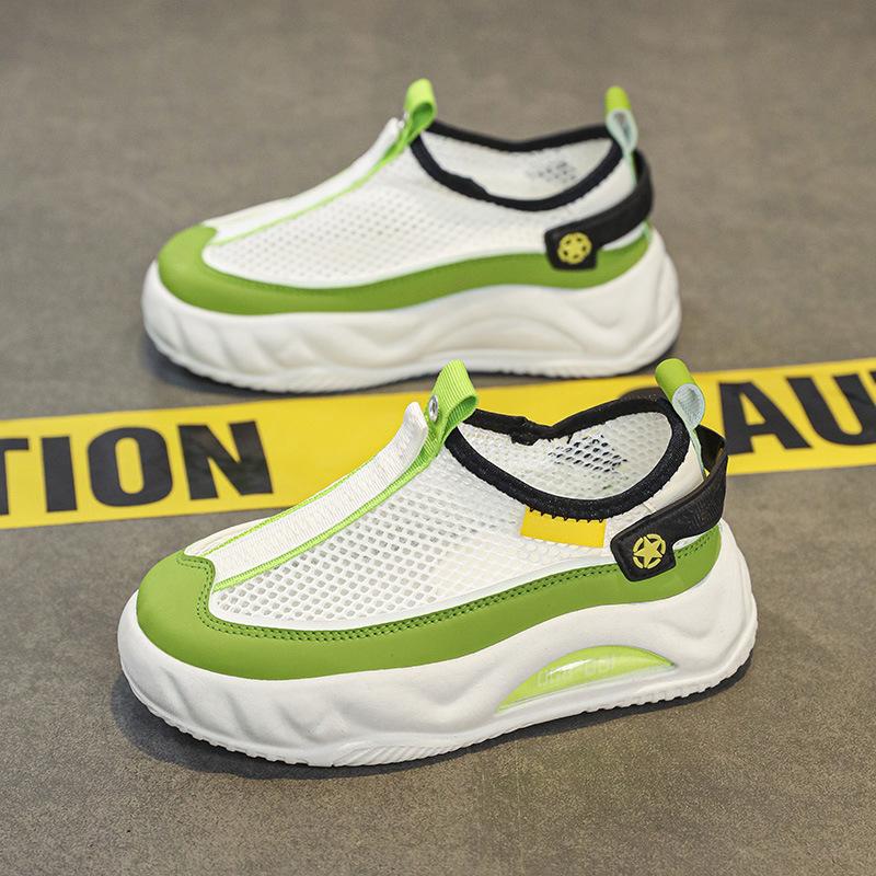 Туфли-сетка с вырезами для одноклассников Летние дышащие спортивные туфли-сетка для мальчиков Универсальные нескользящие повседневные туфли Дышащие сетчатые туфли для девочек