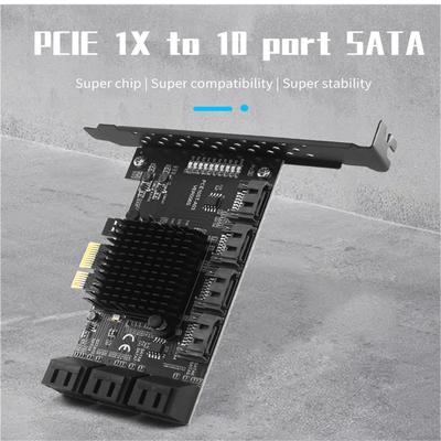 Карта Pcie Sata 10 портов 6 Гбит/с Sata 3.0 Карта Pcie Встроенный адаптер-конвертер для настольного ПК Поддержка 10 устройств Sata 3.0