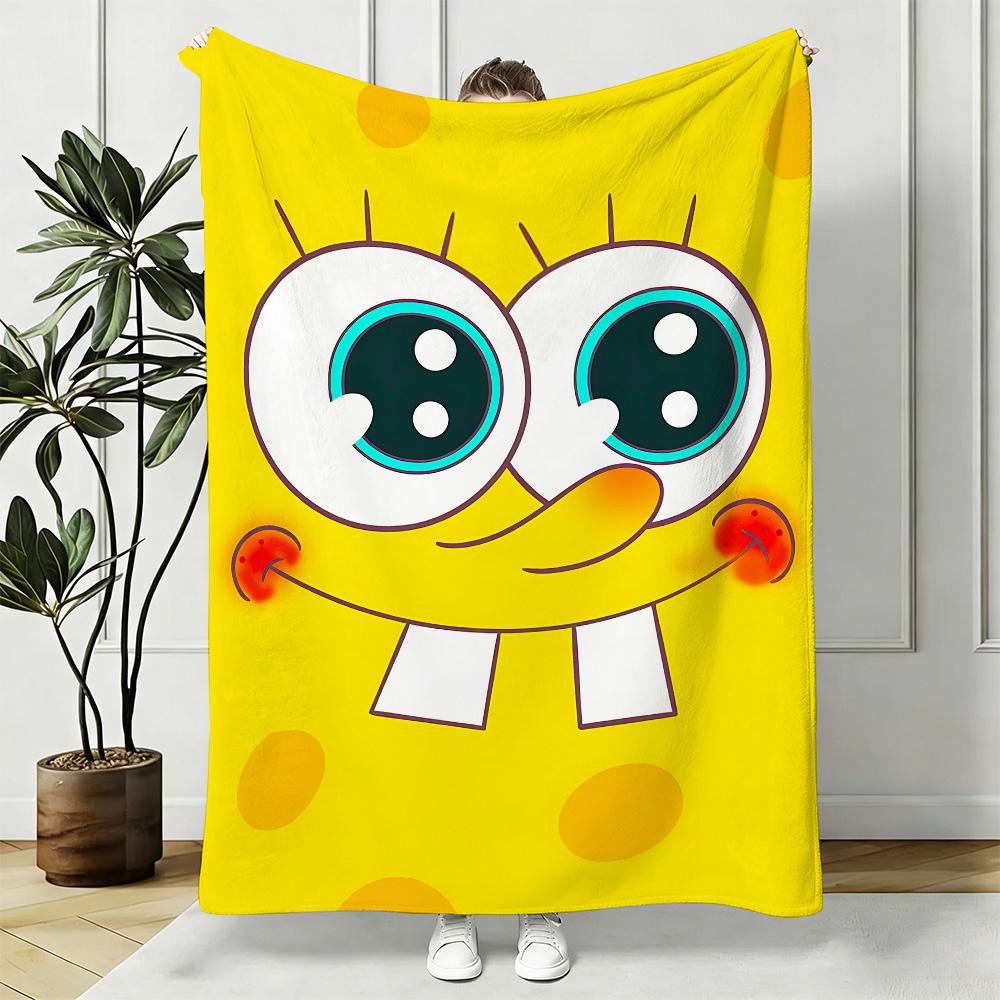 Fluffy Soft Blankets and S-SpongeBobes Picnic Blanket Summer Comforter Throw Blankets & Throws Home and Decoration Bedding Set