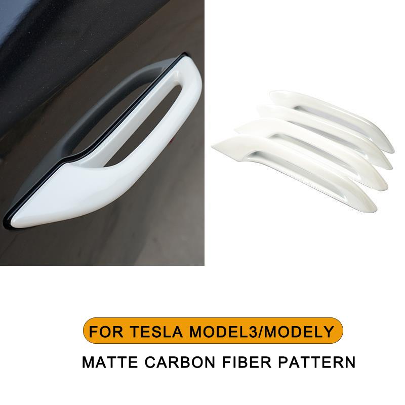 Antifreeze Door Handle Protection Cover 4pcs for Tesla Model 3 Y 2019- 2025 ABS Sticky Bonding Car Interior Upgrade Accessories