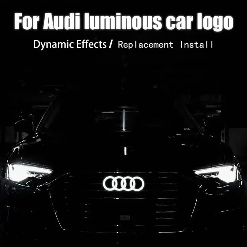 1pcs for qaz14 273/285mm Dynamic Car Front Grille Emblem Streamer Badge Light A7 A3 A4 A6 Q3 Q5 Q7 Q8 Logo Car sticker