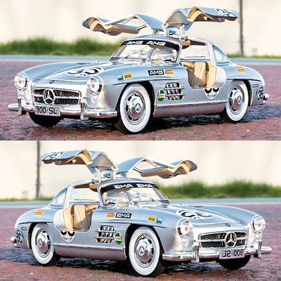 Новый 1:24 Benzs 300SL Track Version Alloy Car Model Diecast Metal Toy Classic Vehicles Car Model Simulation Sound and Light Kids Gift