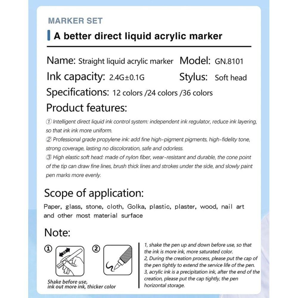 12/24/36/48/60/72/100/120 Colors Markers Brush Christmas Gift Tip Paint Markers Wood Canvas