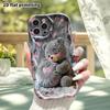 Phone Case: 2D flat, suitable for iPhone 18 17 16 15 14 13 12 Pro, protective case, phone decoration, hugging little bear, Halloween and Christmas gif