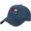 Wake Up America Washed Cotton Baseball Cap Casual Adjustable Low Profile Dad Hat Unisex