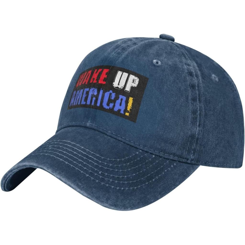 Wake Up America Washed Cotton Baseball Cap Casual Adjustable Low Profile Dad Hat Unisex