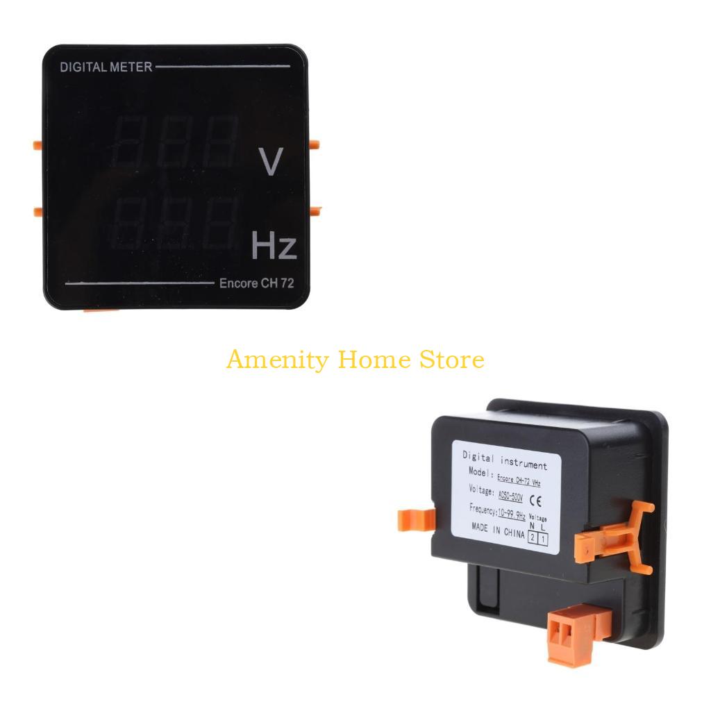 F26C Voltage & Frequency Meter Dual Digital Display AC50-500V 10-99.9HZ High-precision Digital Meter Voltmeter Frequency Test