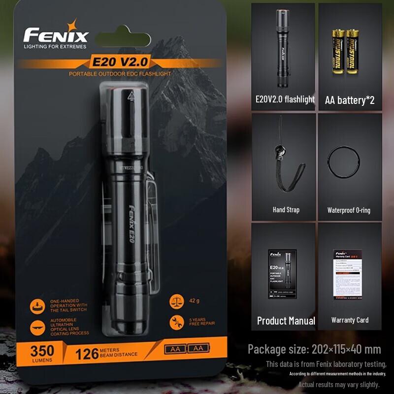 Светодиодный фонарь Fenix E20 V2.0 для улицы