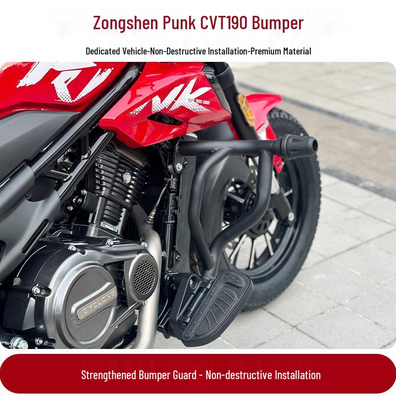 Zongshen Punk CVT190 Черный Бампер-Защита из Углеродистой Стали с Усилением Противоударной Резиновой Головкой