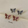 Серьги-гвоздики Mori Qiandongge Butterfly Zircon, женские, нишевые, дизайн, чувство уникальной индивидуальности, изысканные, универсальные серьги