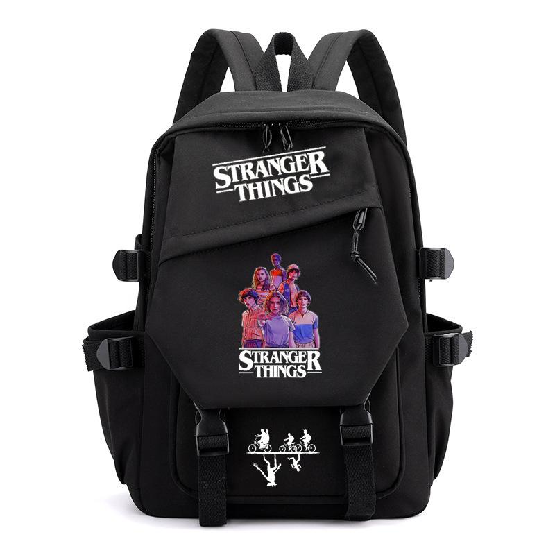 Рюкзак с принтом Stranger Things для подростков Школьная сумка Модный Большая вместимость Легкий Прочный