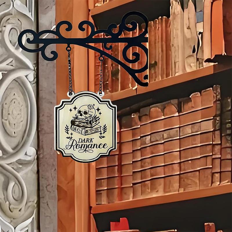 Book Nook Tavern Signs Literary Hanging Sign Readers Genre Shelf Labels Book Decor Bookshelf Signs Halloween Decor