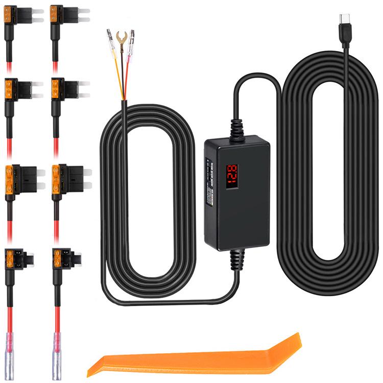 Регулируемое напряжение Автомобильное зарядное устройство с таймлапс видеорегистратором и цифровым дисплеем