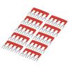 10pcs Fork Type Terminal Strips 400V 15A Pure Copper PVC Flame Retardant Jumper Block Terminal Strips for Factory Red