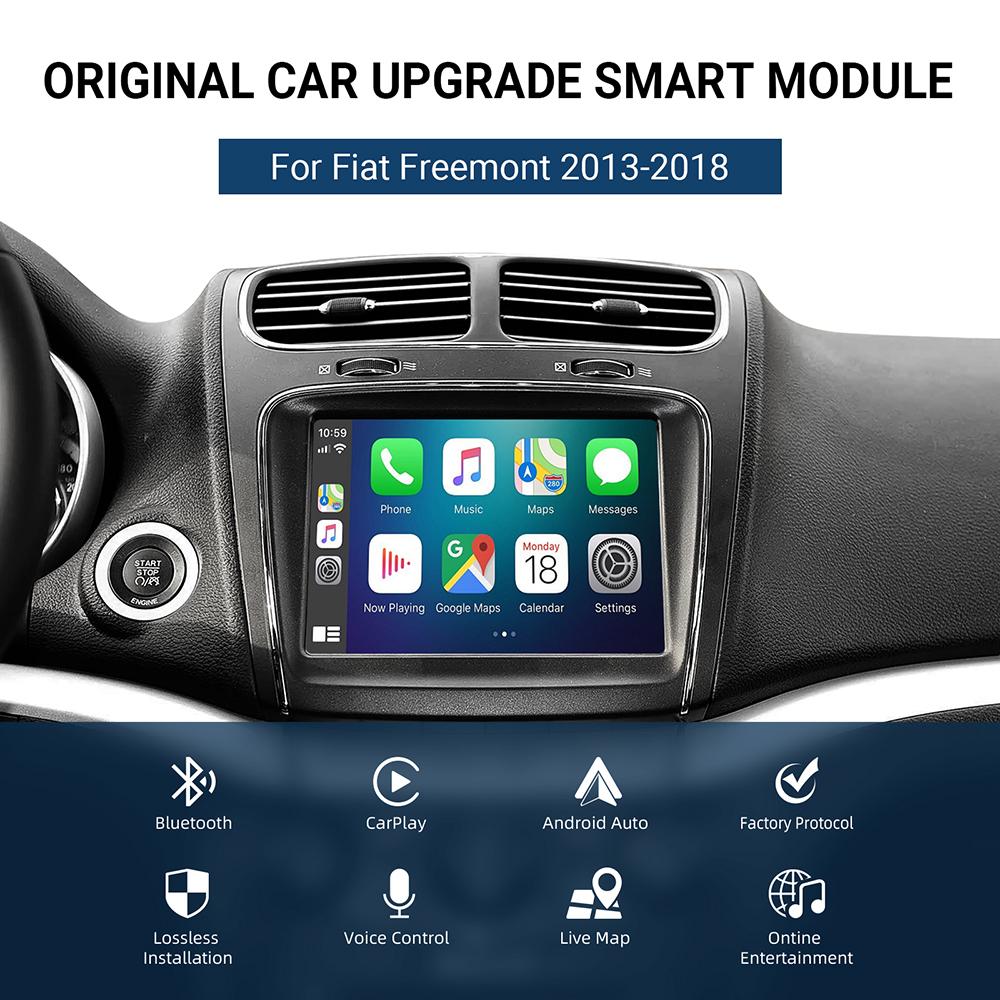 Беспроводной CarPlay Android Auto Комплект для модернизации Декодер Бокс Для Fiat Freemont 2013 2014 2015 2016 2017 2018