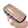 Blue Lace Agate Gemstone Ring Handmade Antique Design Dainty Jewelry 7" p1M83