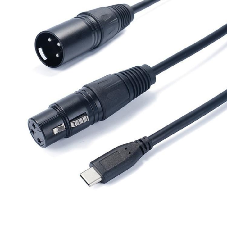 Адаптер Type C к 3-контактным XLR, кабель USB Type C к 3-контактным XLR, стереозвук, штекер к 3-контактным XLR, штекер/гнездо, кабель-конвертер