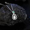 Natural water foam jade gourd pendant s925 sterling silver new Chinese style niche design exquisite small light luxury accessories women