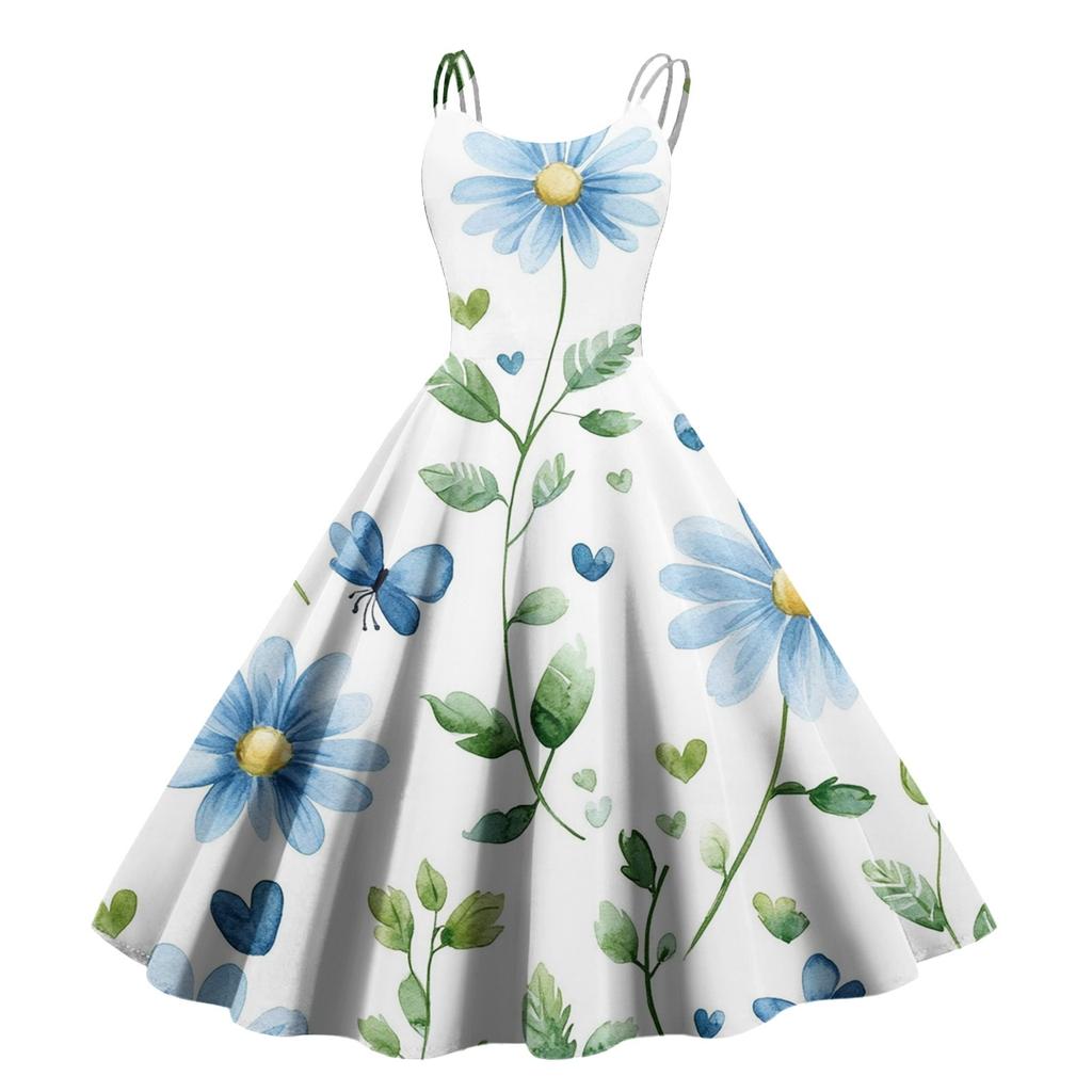 Женское сексуальное платье с открытыми плечами в стиле панк-винтаж с цветочным принтом