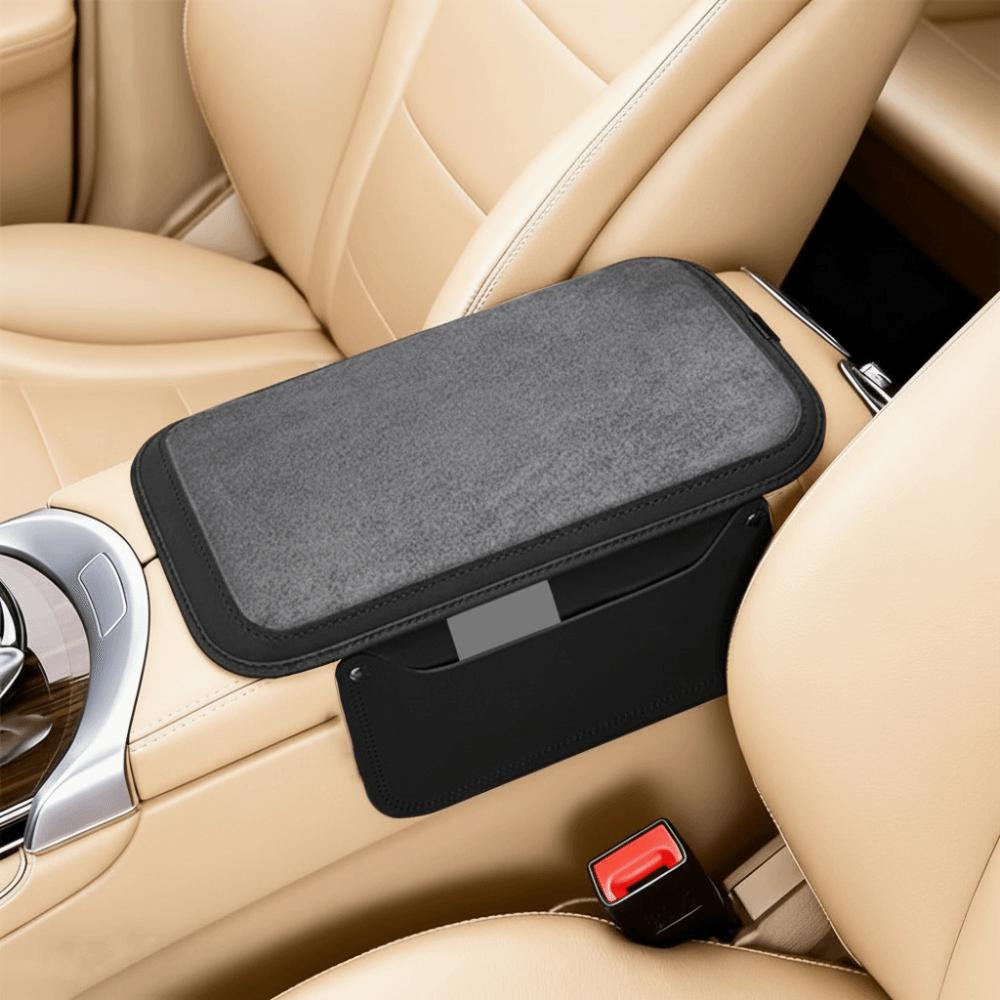 PU Leather Car Armrest Storage Box Side Extension Pockets Car Elbow Support Pad Trucks